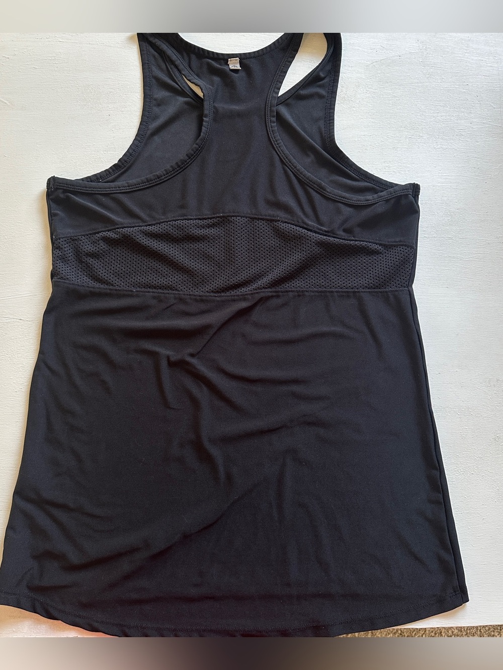MPG Women's Black Racerback Activewear Tank Top Mesh Detail
